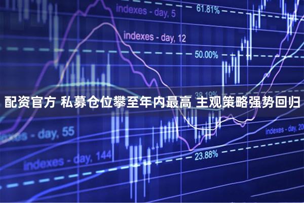 配资官方 私募仓位攀至年内最高 主观策略强势回归